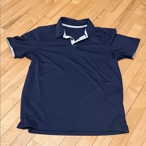 Oakley Navy Polo with White Contrast Trim